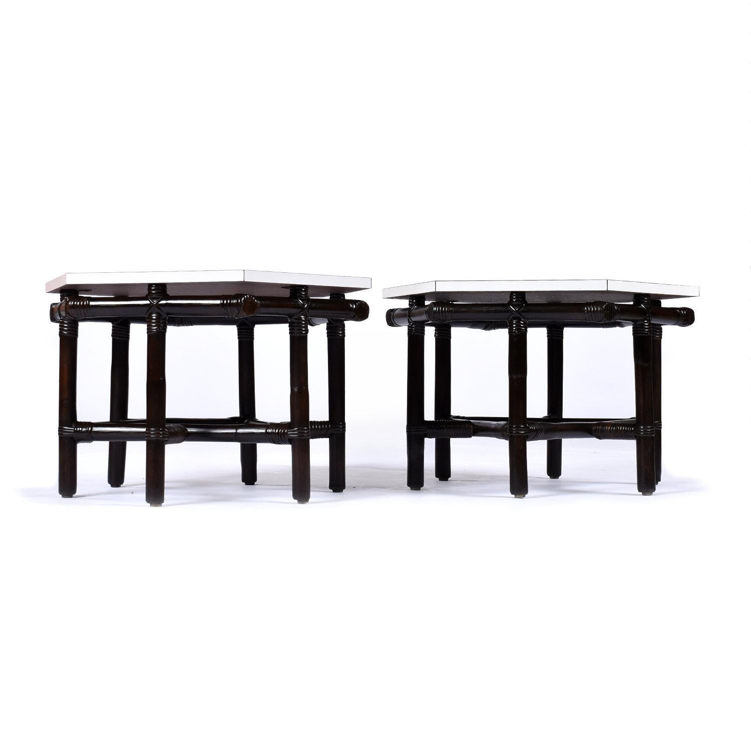 John Wisner for Ficks Reed Far Horizons Chaises longues en rotin avec tables d'extrémité en vente 10