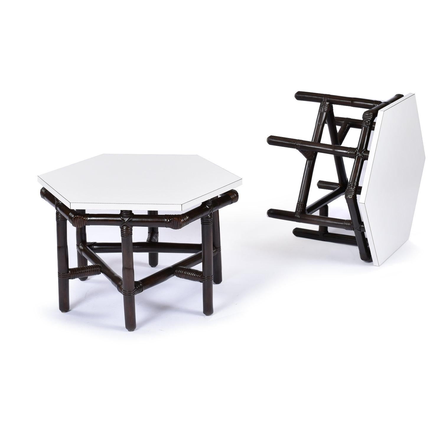 John Wisner for Ficks Reed Far Horizons Chaises longues en rotin avec tables d'extrémité en vente 12