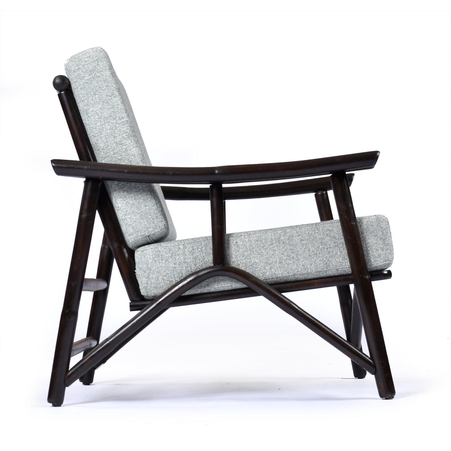 Milieu du XXe siècle John Wisner for Ficks Reed Far Horizons Chaises longues en rotin avec tables d'extrémité en vente