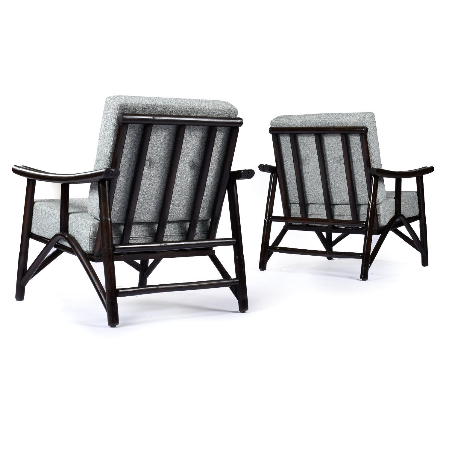 John Wisner for Ficks Reed Far Horizons Chaises longues en rotin avec tables d'extrémité en vente 2
