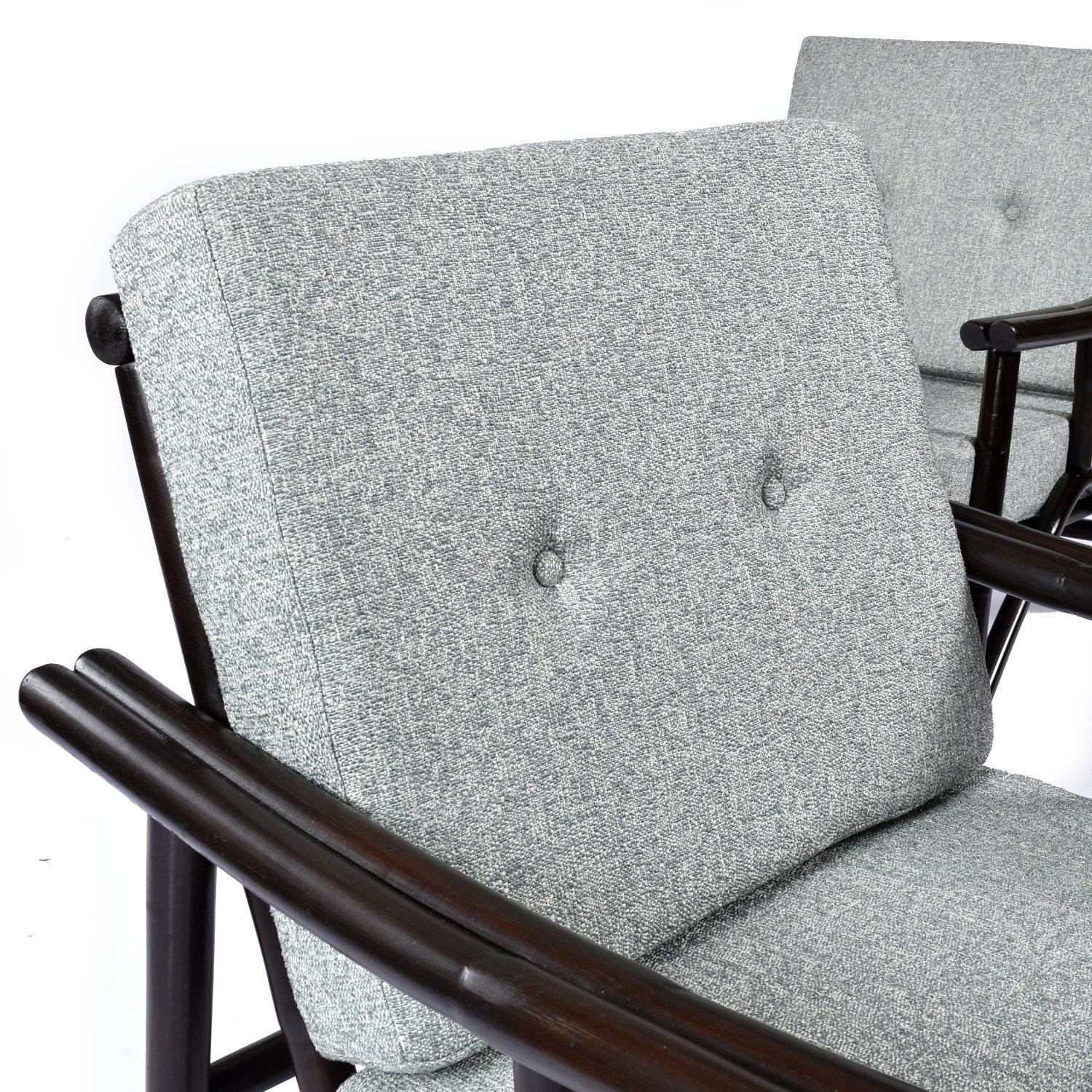 John Wisner for Ficks Reed Far Horizons Chaises longues en rotin avec tables d'extrémité en vente 3