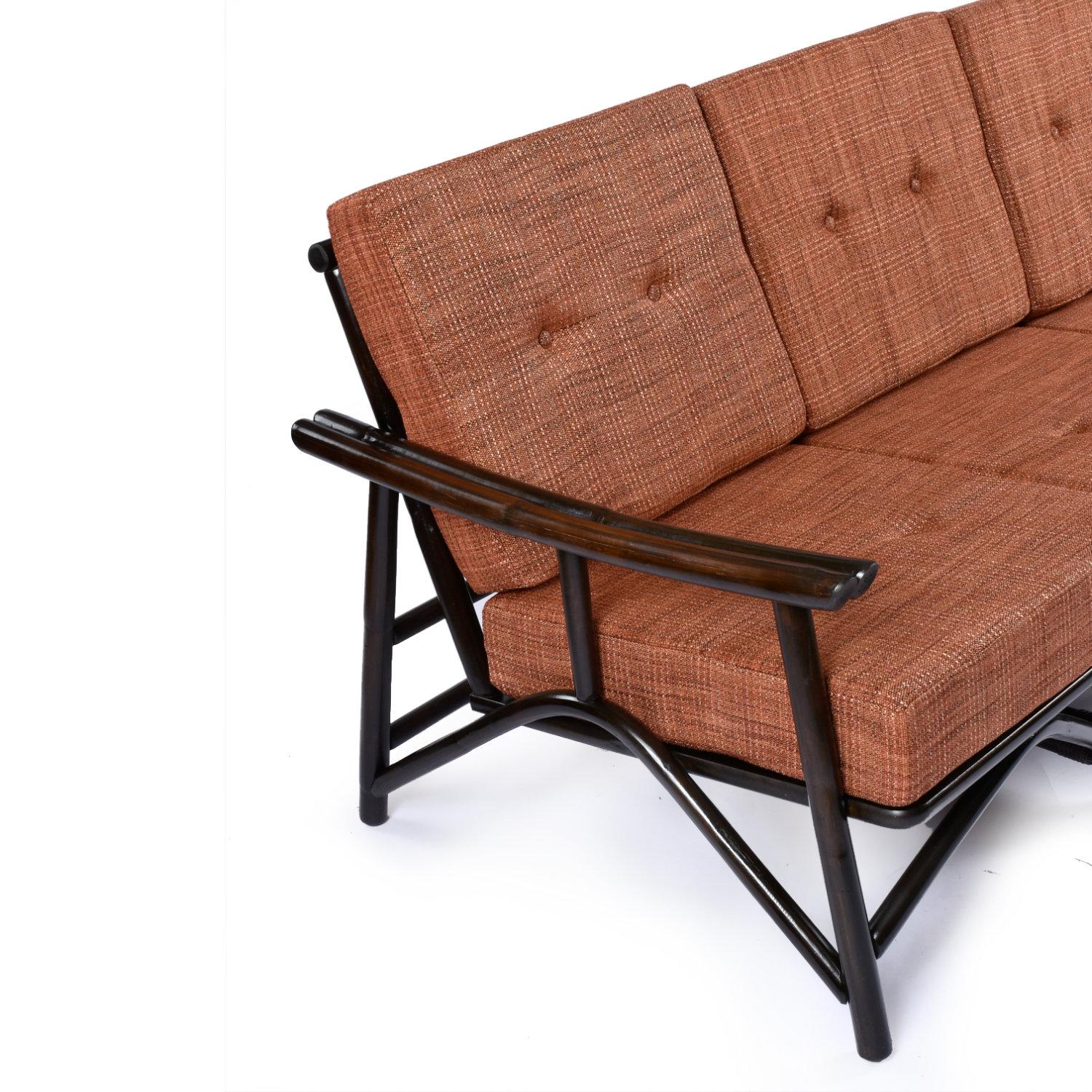 John Wisner for Ficks Reed Far Horizons Rattan Modular Sofa With End Table Set For Sale 4