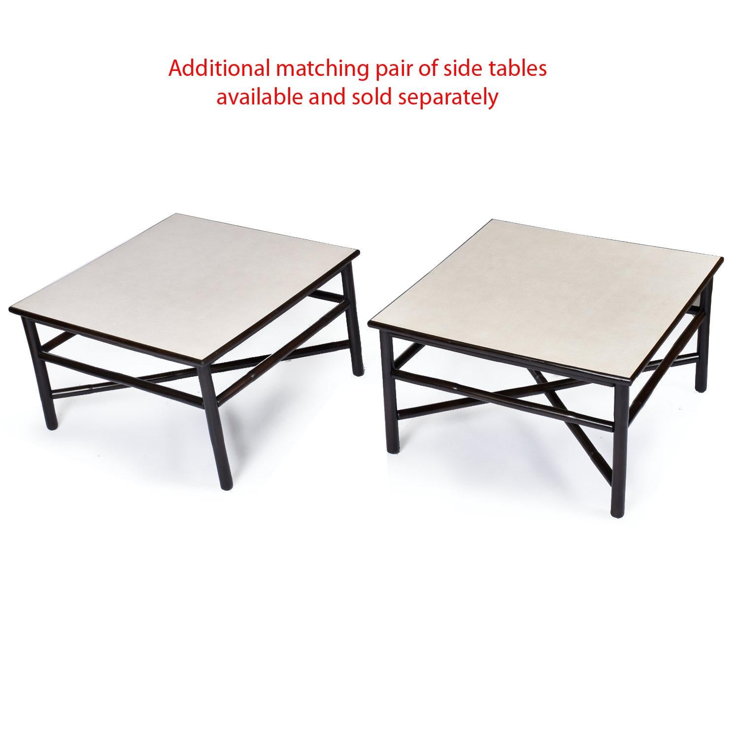 John Wisner for Ficks Reed Far Horizons Rattan Modular Sofa With End Table Set For Sale 9