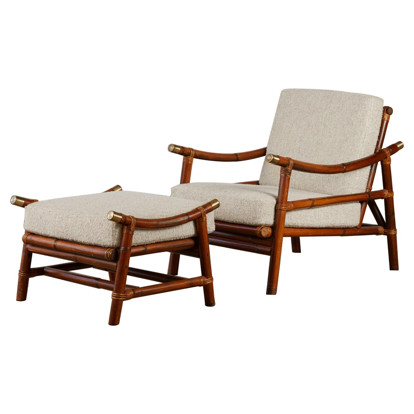John Wisner for Ficks Reed Lounge Chair and Ottoman