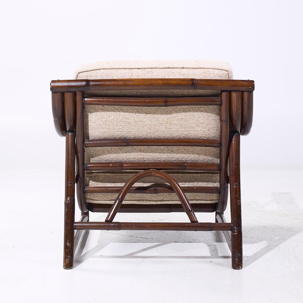 John Wisner for Ficks Reed Mid Century Bamboo Lounge Chair In Good Condition For Sale In Countryside, IL