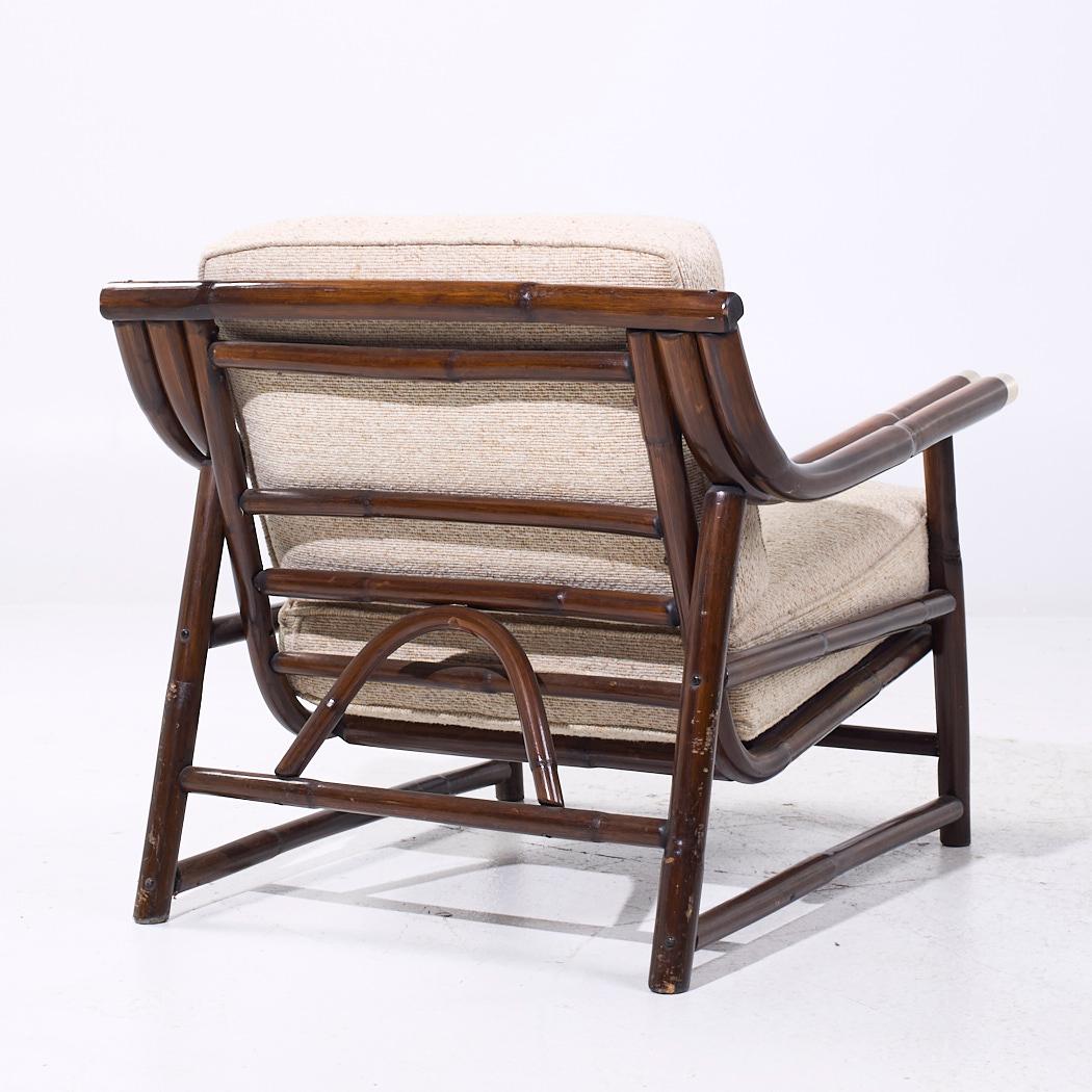 Late 20th Century John Wisner for Ficks Reed Mid Century Bamboo Lounge Chair For Sale