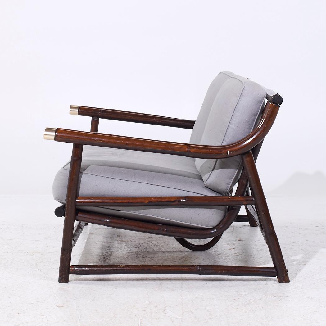 John Wisner para Ficks Reed Sofá Loveseat de bambú de mediados de siglo en venta 1