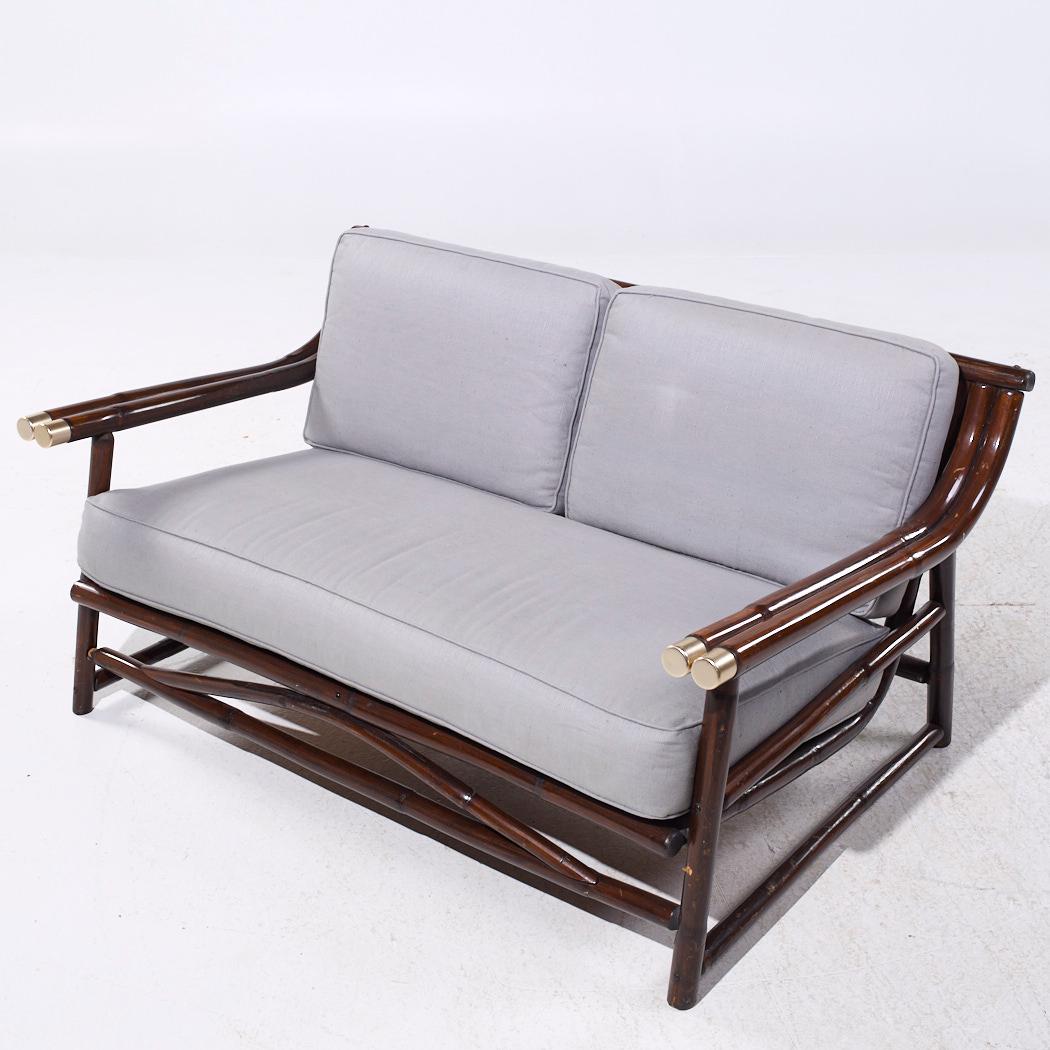 John Wisner para Ficks Reed Sofá Loveseat de bambú de mediados de siglo en venta 2
