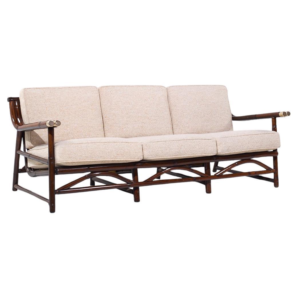 John Wisner for Ficks Reed Mid Century Bamboo Sofa