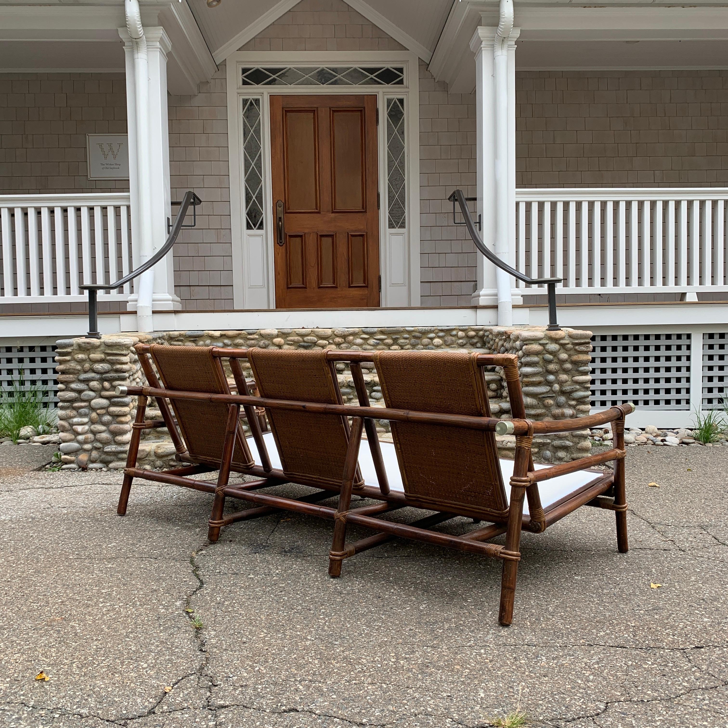 John Wisner for Ficks Reed Midcentury Rattan Seating In Good Condition In Old Saybrook, CT