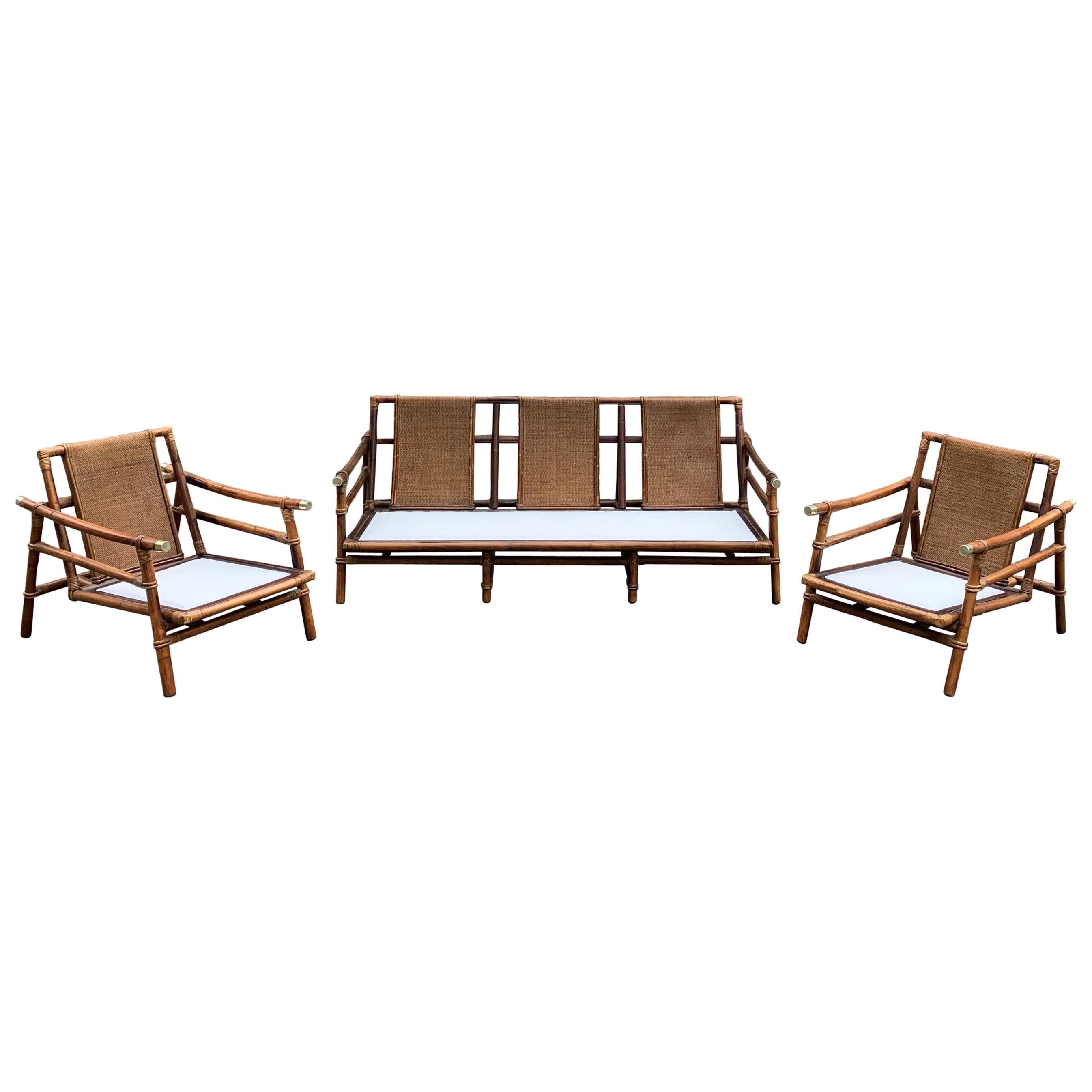 John Wisner for Ficks Reed Midcentury Rattan Seating