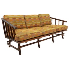 John Wisner for Ficks Reed Style Bamboo Mid Century 3-Seat Sofa