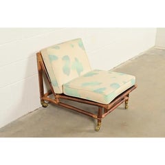 John Wisner Mid-Century Hollywood Regency Bamboo Rattan Lounge Chair, 1950s