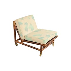 John Wisner Mid-Century Hollywood Regency Bamboo Rattan Lounge Chair, 1950s