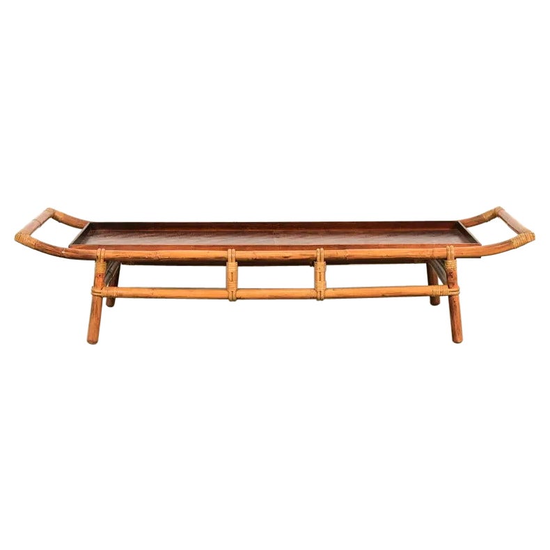 John Wisner Mid-Century Hollywood Regency Pagoda Coffee Table, 1950s For Sale