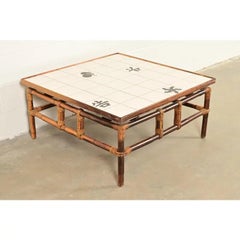 John Wisner Mid-Century Hollywood Regency Tile Top Coffee Table, 1950s