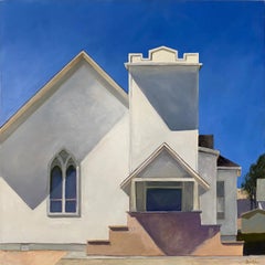 'Country Church in McLoud,' by John Wolfe, Acrylic on Panel Painting