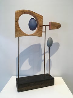 Ensamblaje sin título #S3-23", de John Wolfe, Escultura abstracta de técnica mixta 