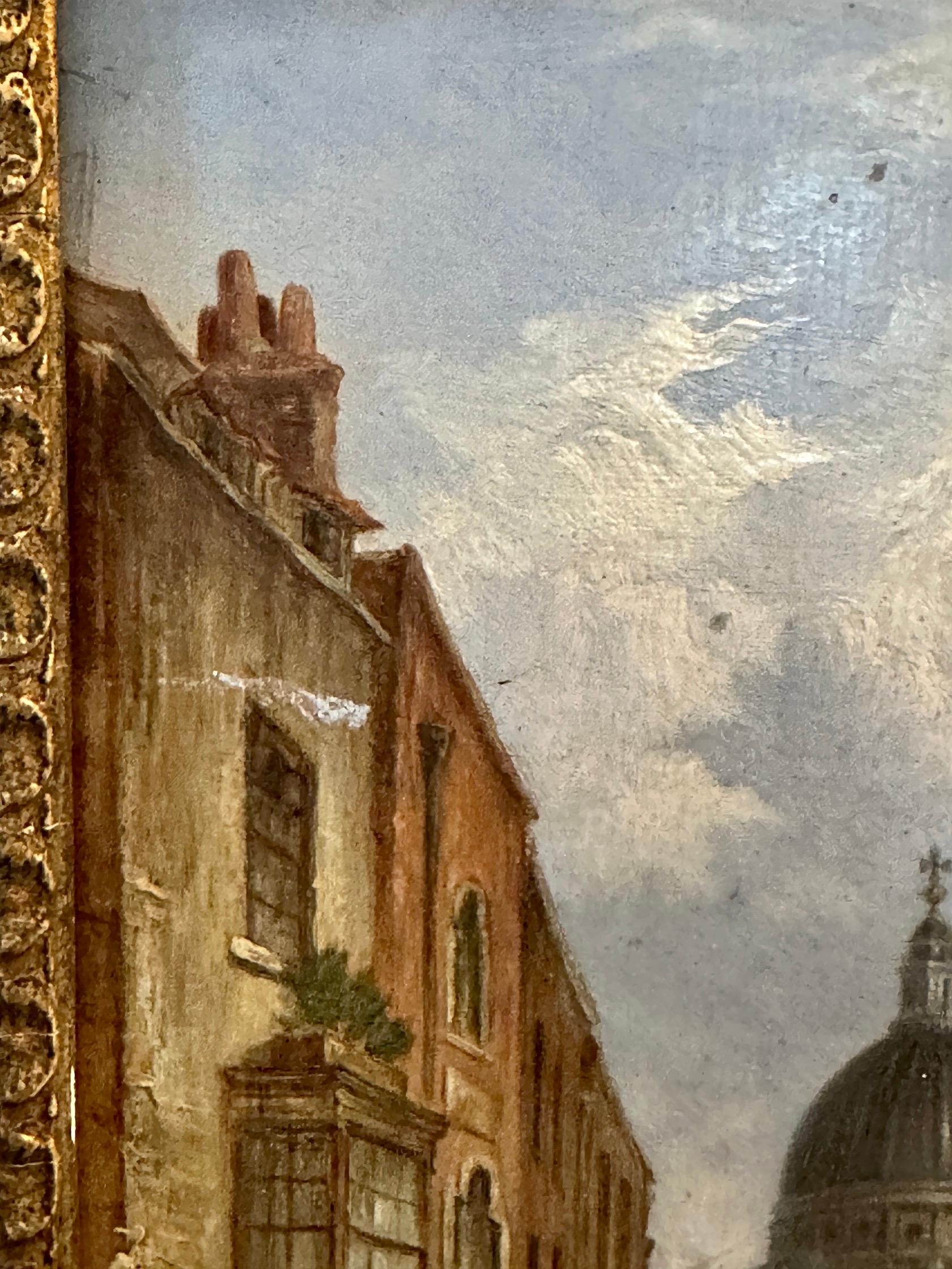 vue de la ville de Londres du 19e siècle depuis Fleet Street avec St.Pauls et personnages de magasins en vente 1
