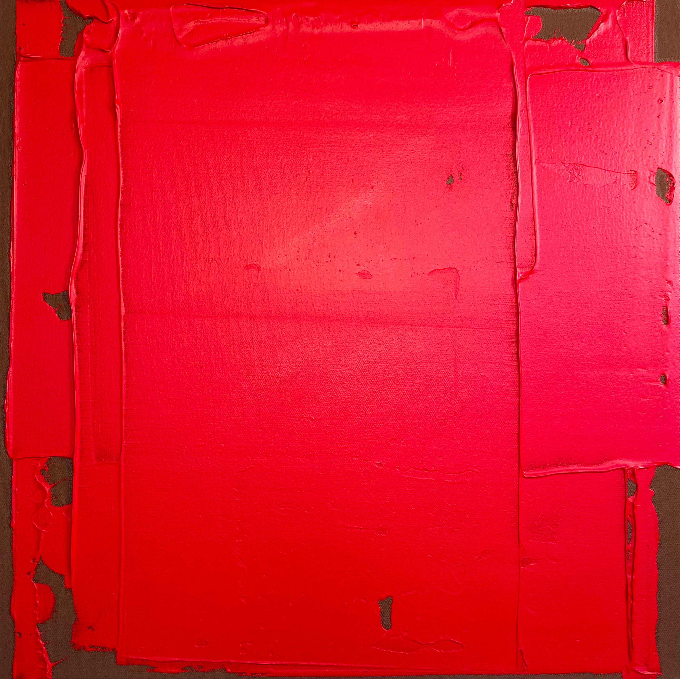 John Zinsser Abstract Painting - Big Feeling, composition in red and brown