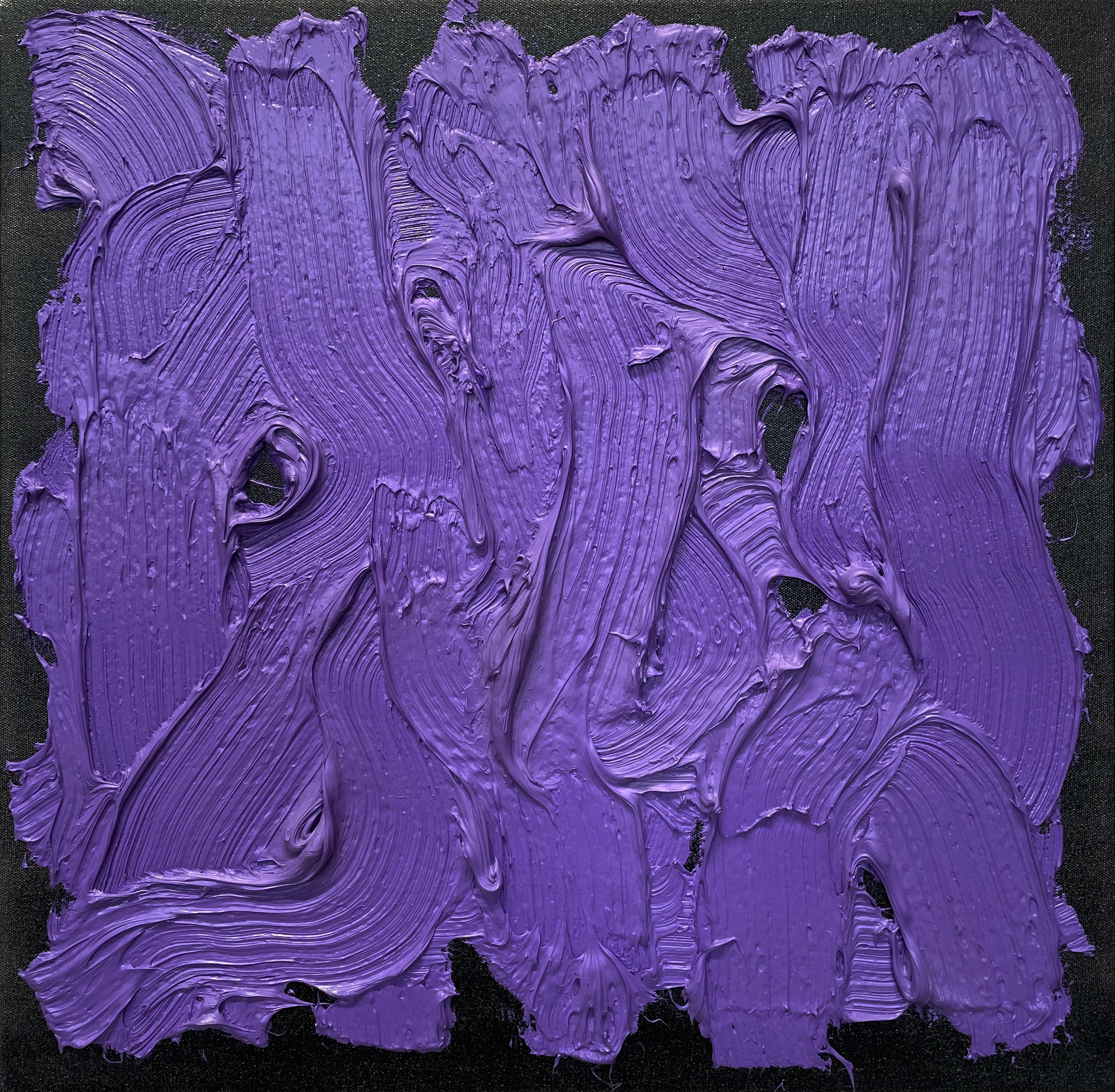 Abstract Painting John Zinsser - Hysterical Phantasy, violet noir abstrait