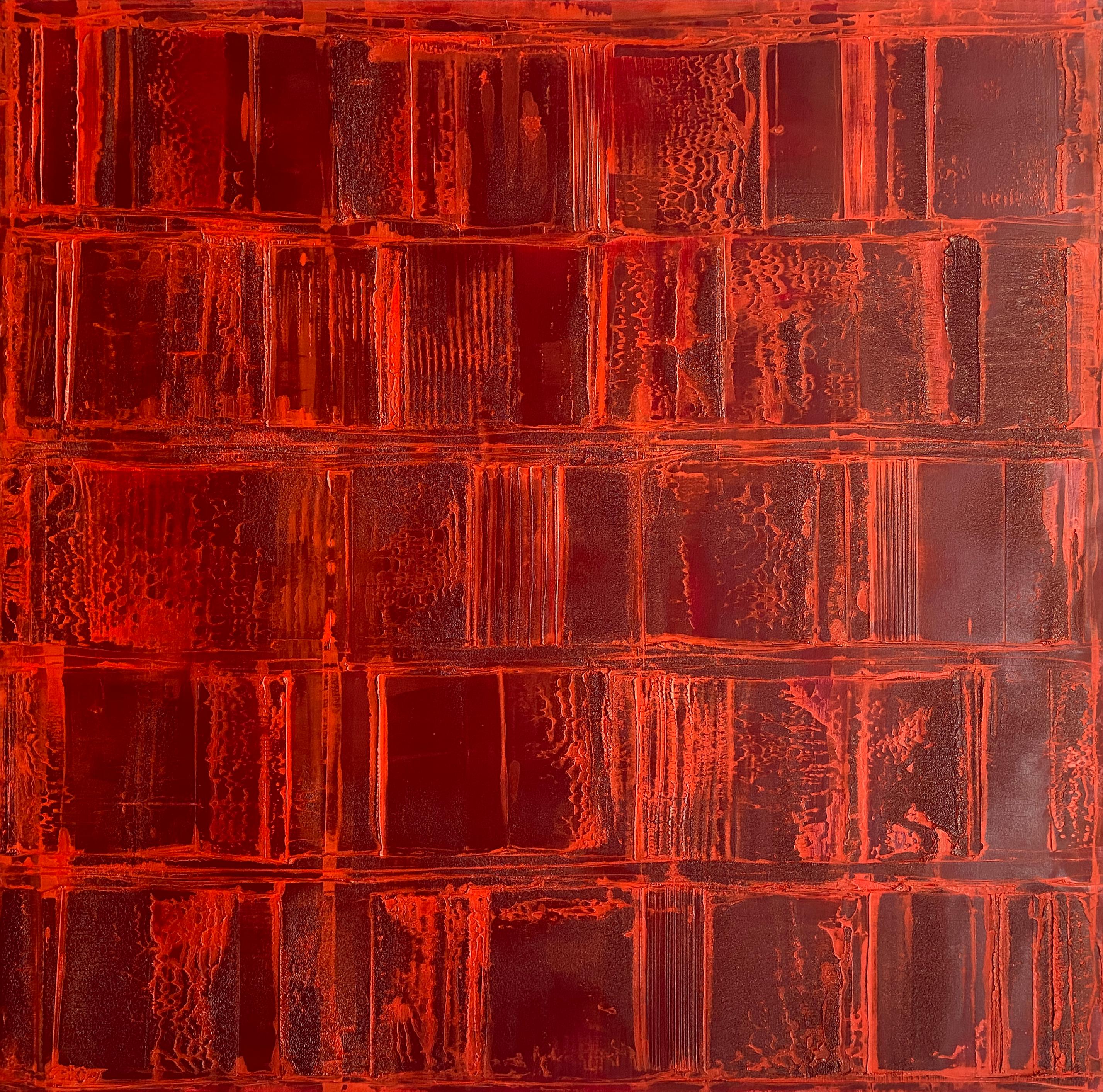 John Zinsser Abstract Painting – Passionswand I, Rot