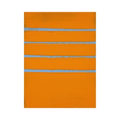 "Pittsburgh Series I" Pittura contemporanea astratta minimalista arancione e blu