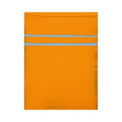 "Pittsburgh Series II" Pittura contemporanea astratta minimalista arancione e blu