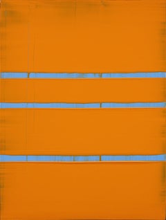 “Pittsburgh Series III” Orange & Blue Minimal Abstract Contemporary Painting