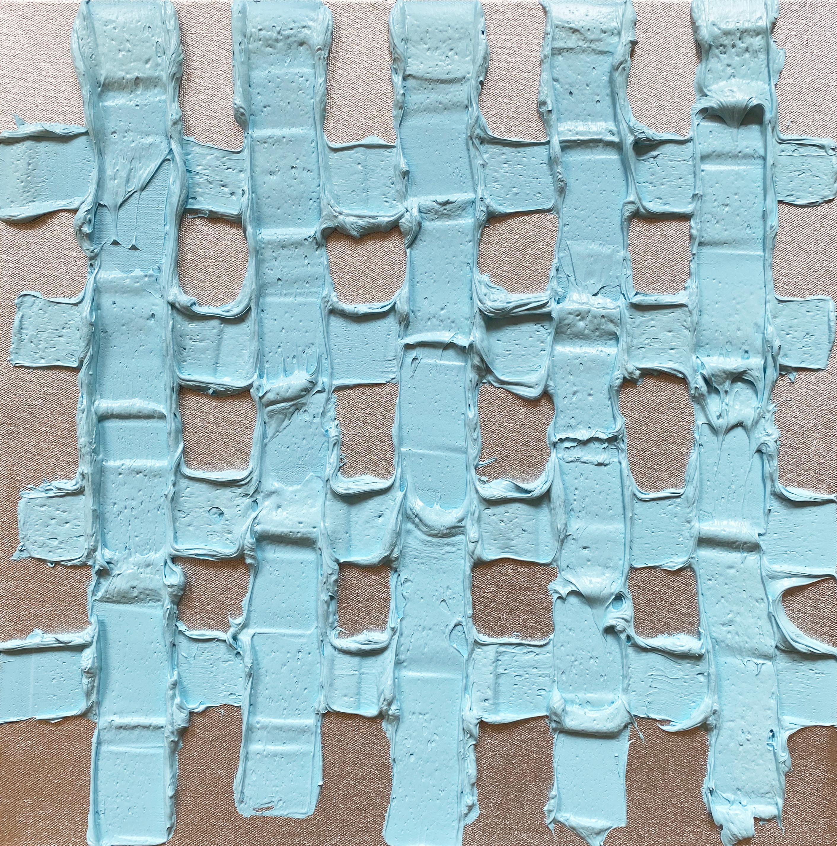 Abstract Painting di John Zinsser - Diario del rum in argento turchese