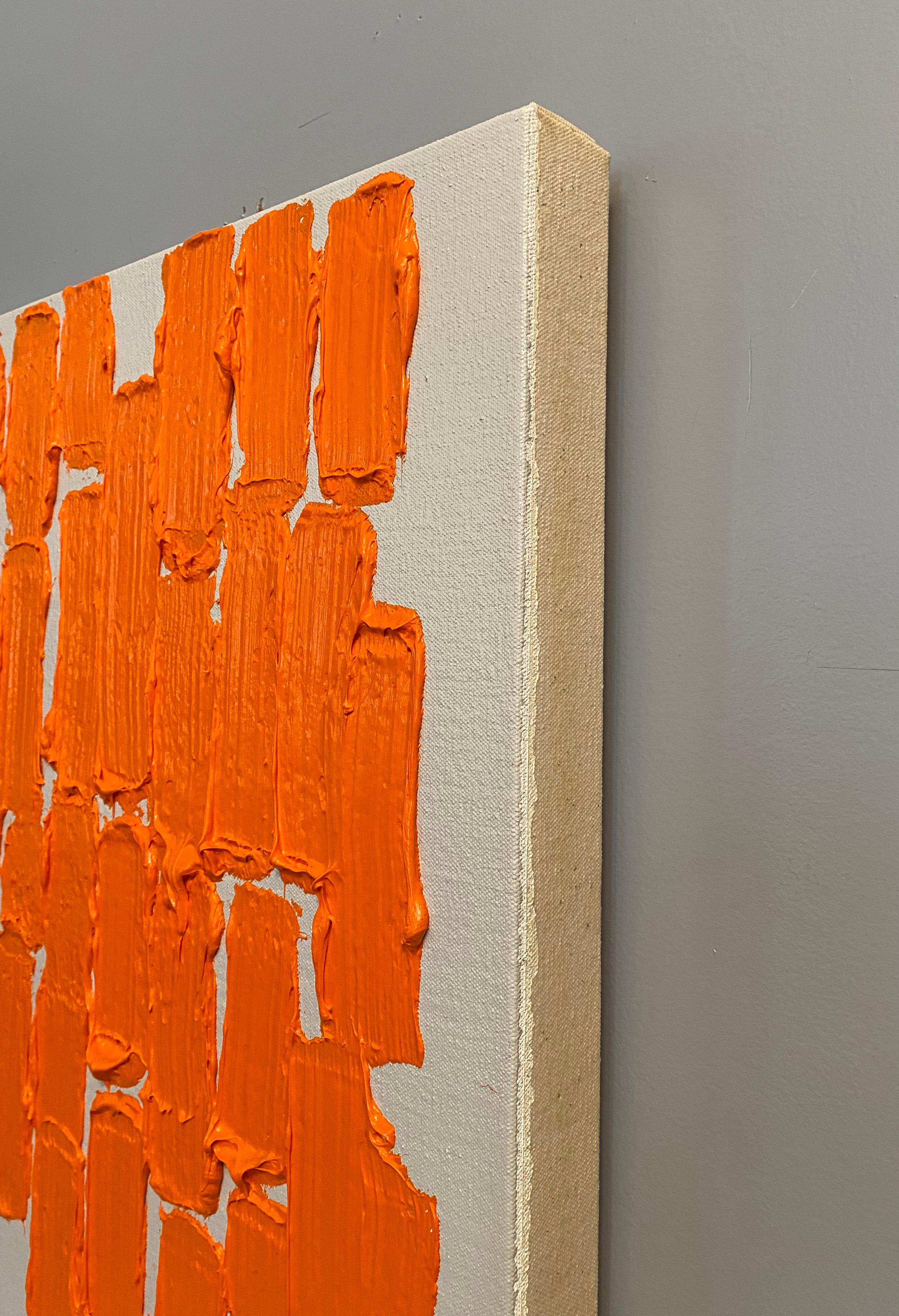 Visible Things, abstraction in Orange - Abstract Painting by John Zinsser