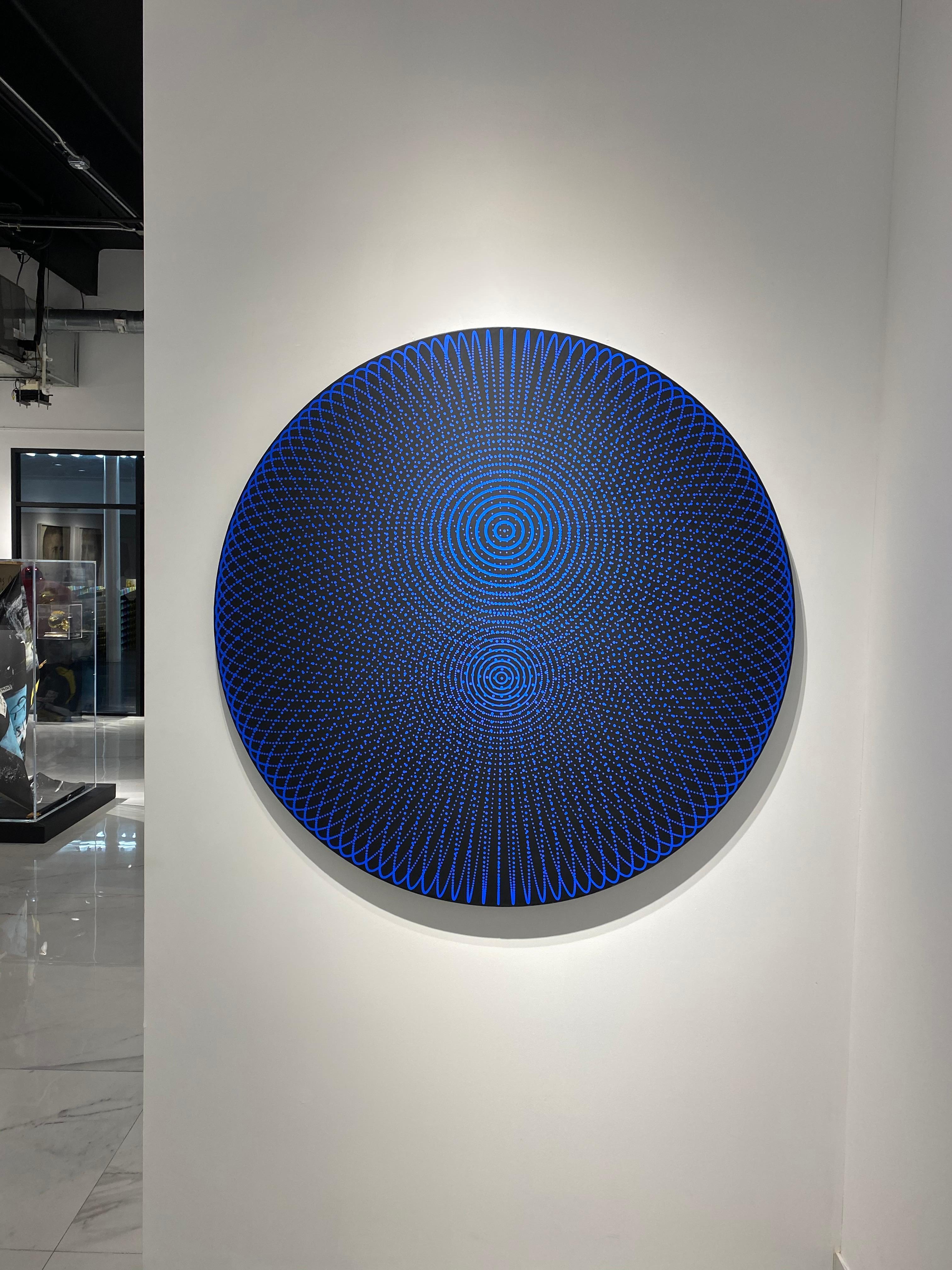 Cobalt Blue Translucent Orb - Painting by John Zoller
