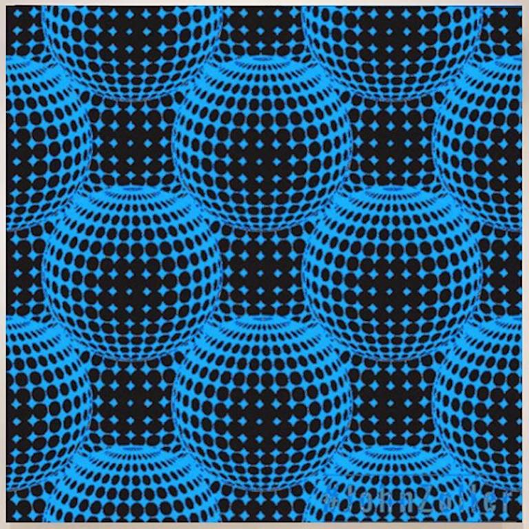 John Zoller, Blue Multiverse Cluster - Painting by John Zoller