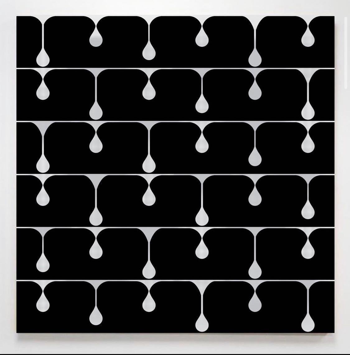 John Zoller Abstract Painting - Percolated White Gloss Matte Black