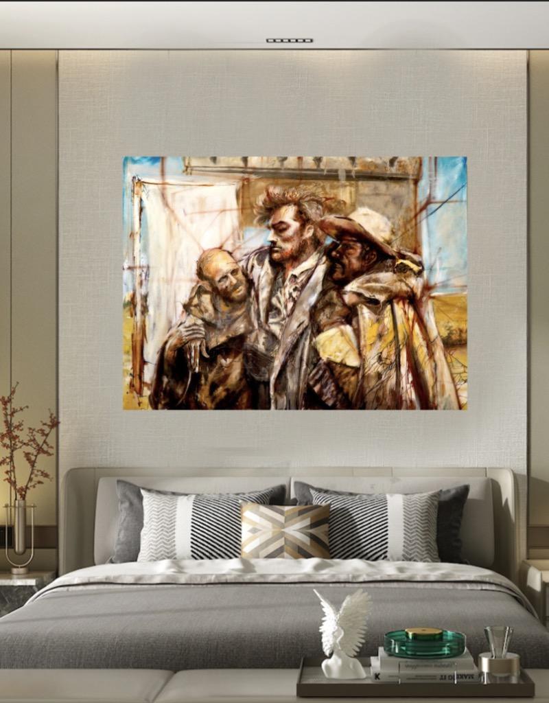 Clint - Abstract Painting Beige di Johnathan Ball