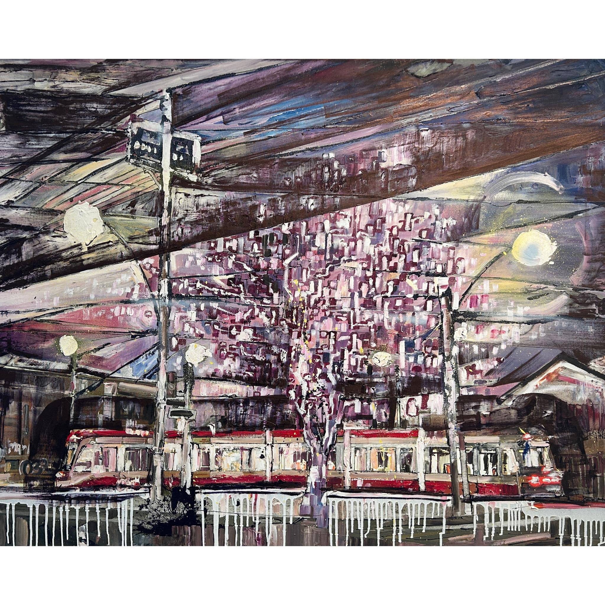 Johnathan Ball Abstract Painting - Street Car Loop