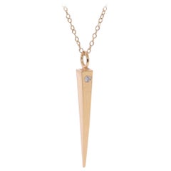 Johnathan Cardillo 18 Karat Yellow Gold Large Square Spike Pendant Necklace