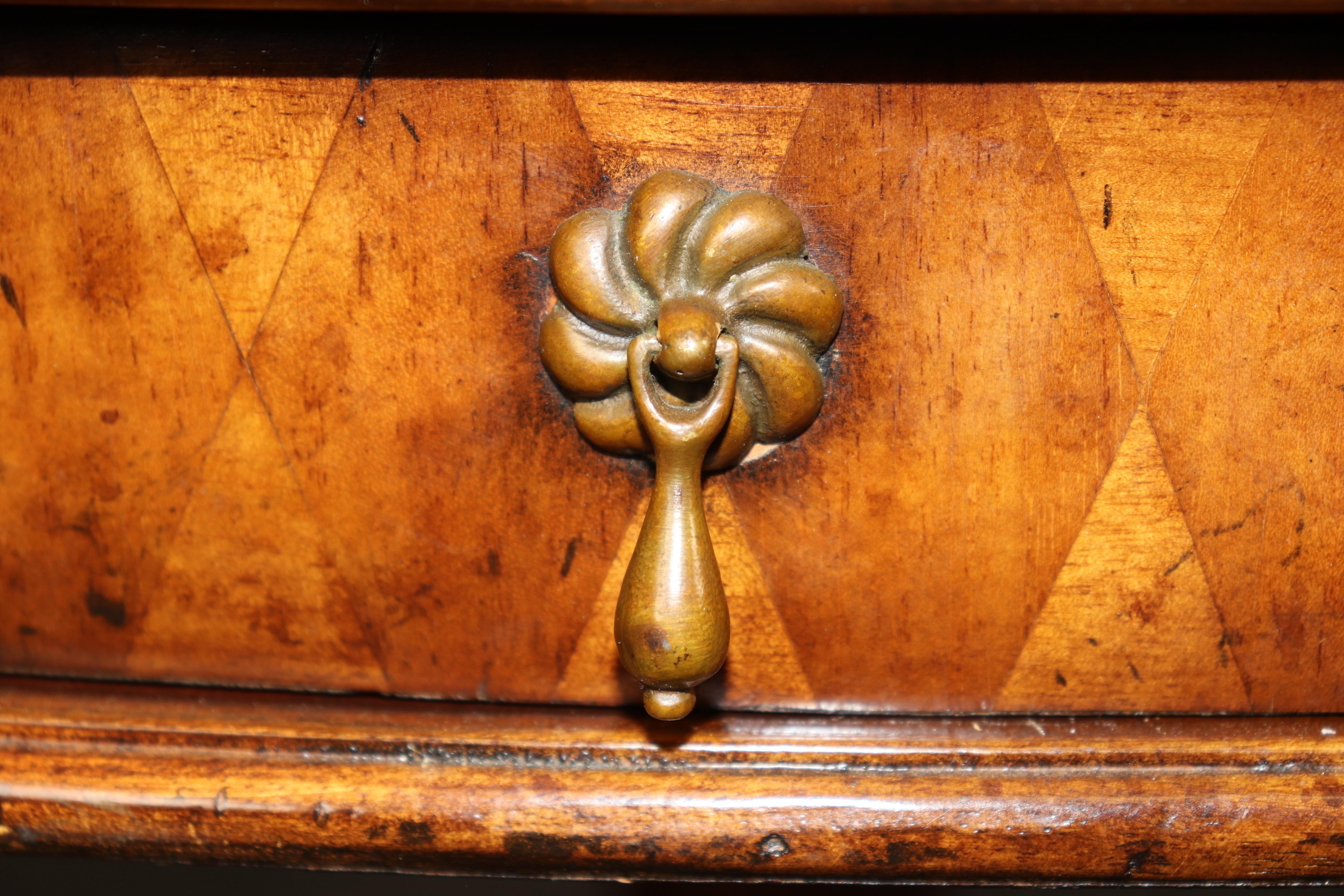Johnathan Charles English Walnut Parquetry Center Table For Sale 6