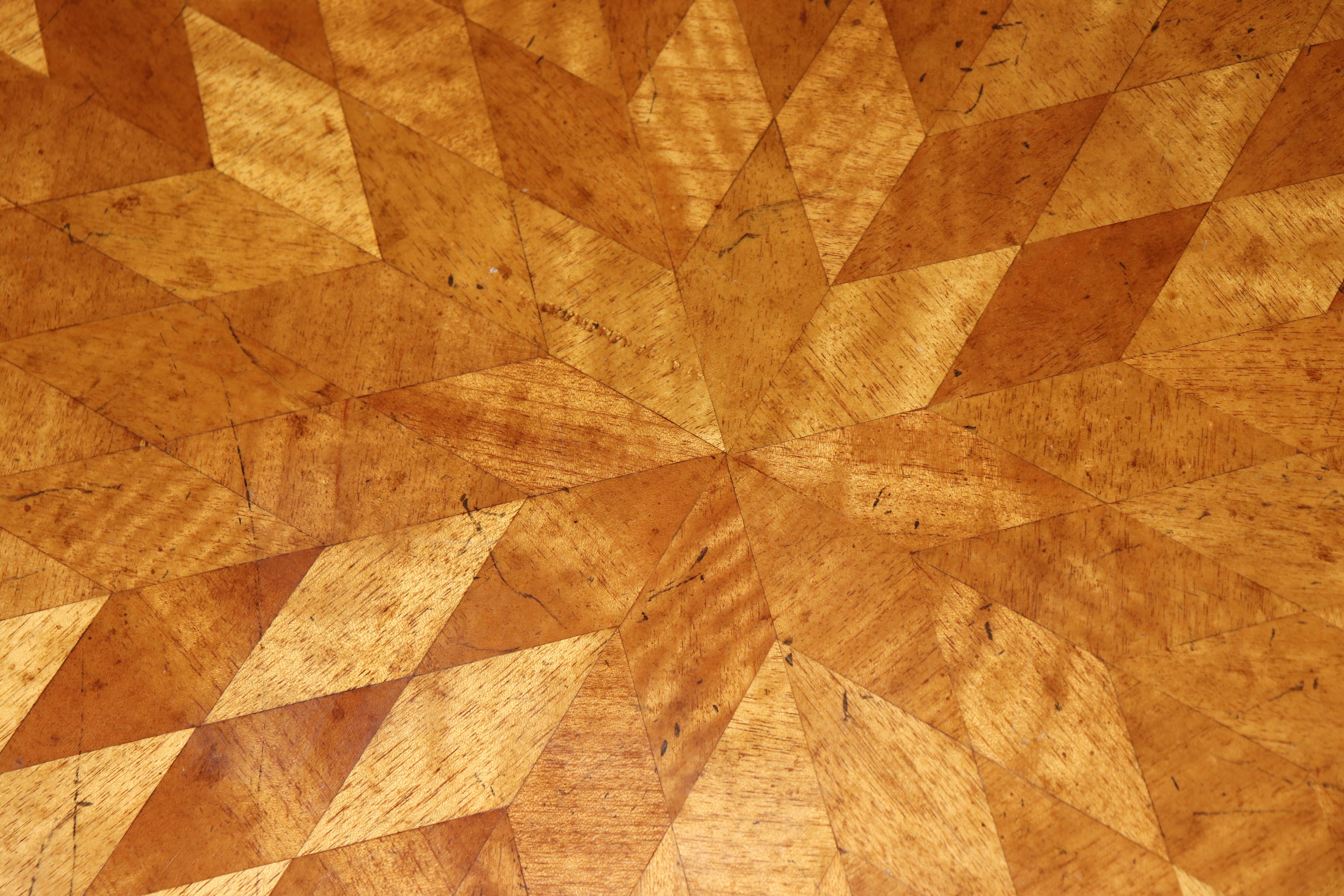 Johnathan Charles English Walnut Parquetry Center Table For Sale 8