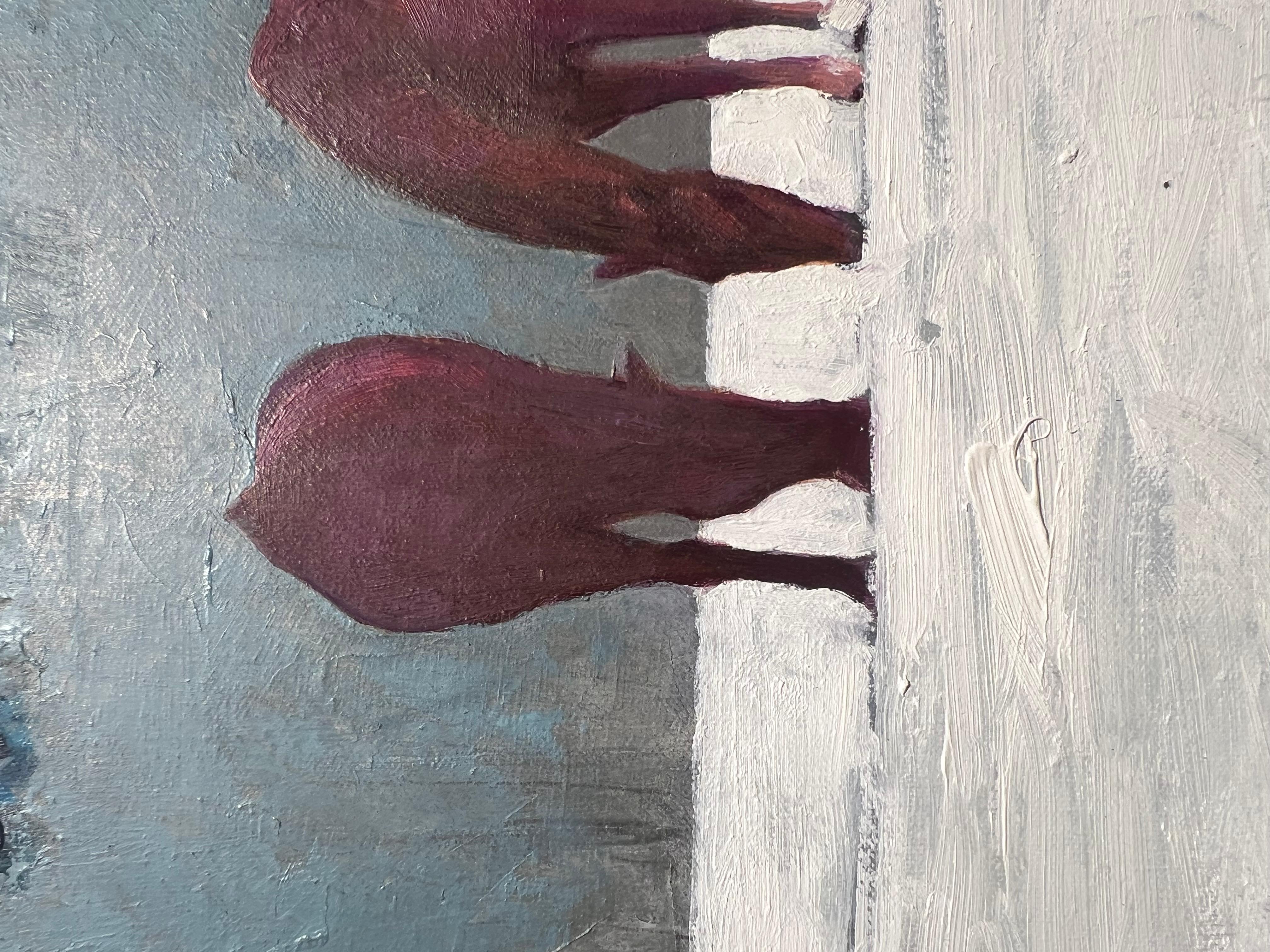 Living in a creekside cabin in Bliss, New York, Daly involves the environment around him in almost all of his paintings. He mostly paints landscape pictures and also produces still life pictures. He has exhibited all over New York and in Boston. As