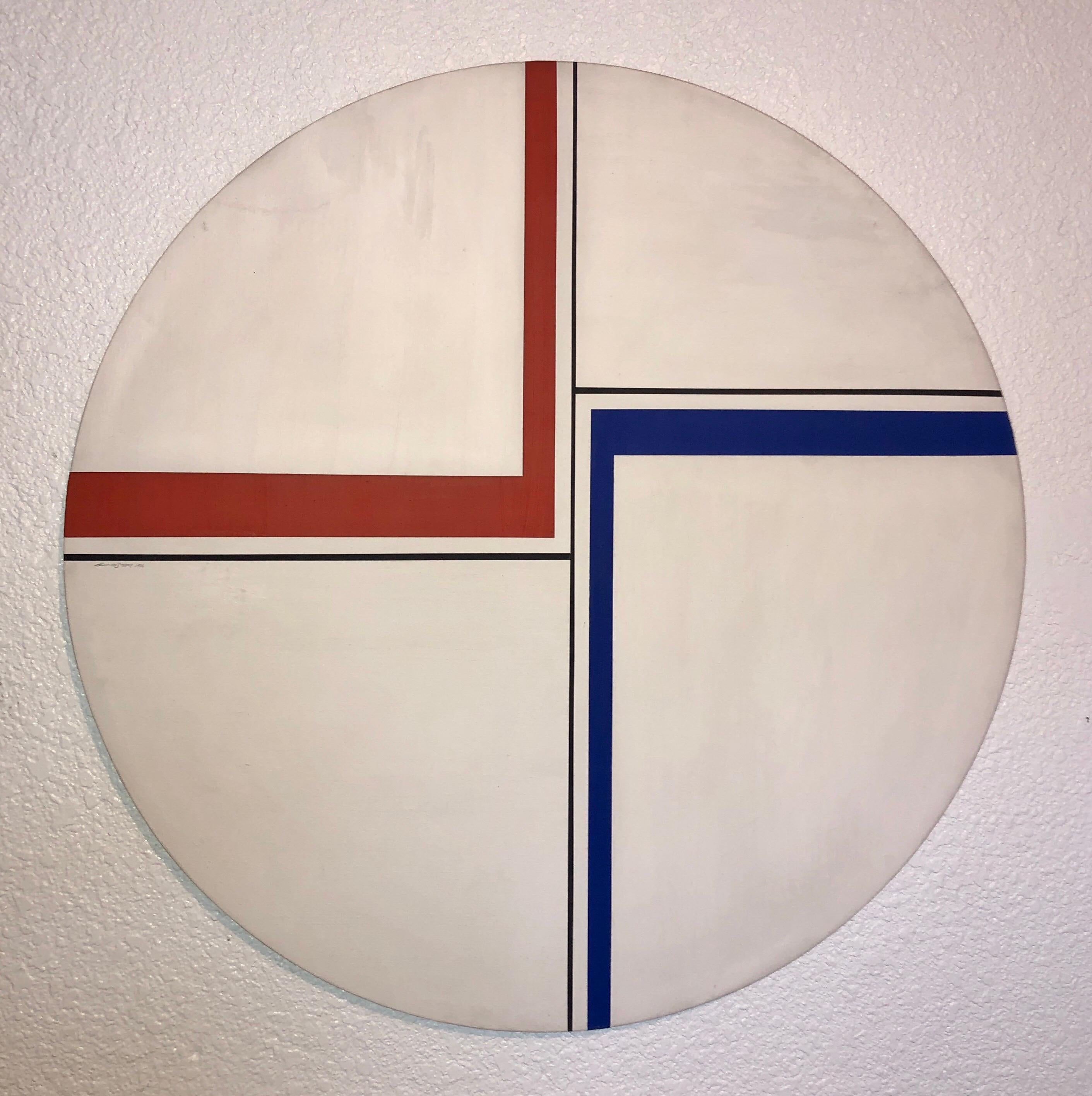 1972 Pittura astratta ad olio Omaggio a Ilya Bolotowskiy Astrazione dai bordi duri - Painting di Jonathan Singer