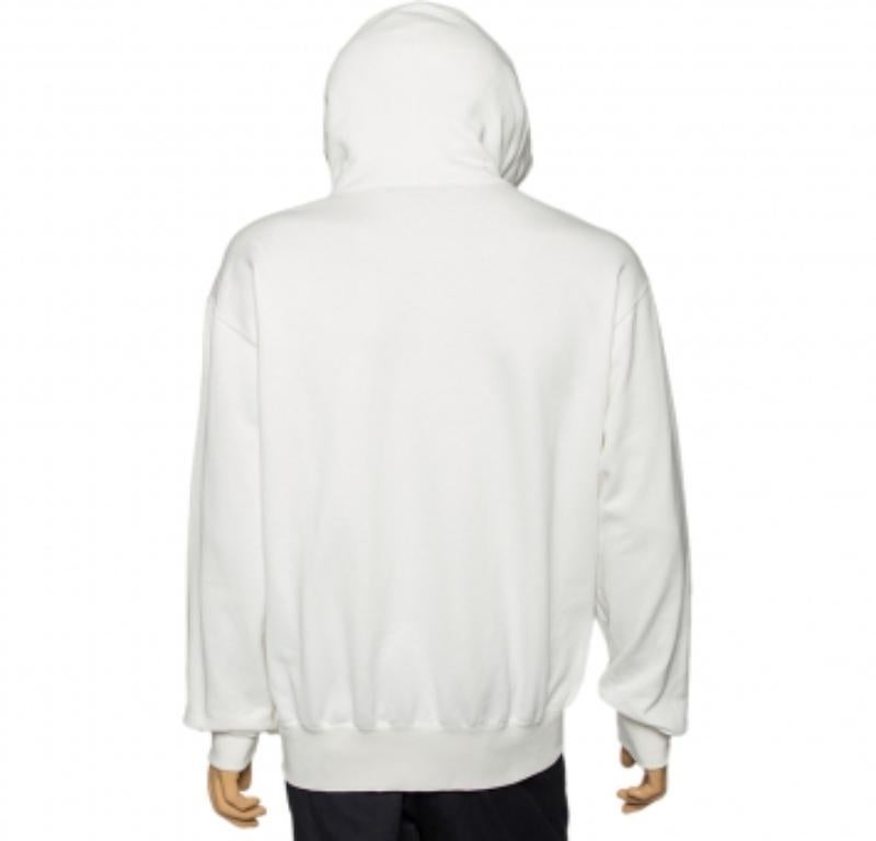 Johnlawrencesullivan Sudadera blanca de algodón con cremallera L en Excelente estado para la venta en Dubai, Al Qouz 2