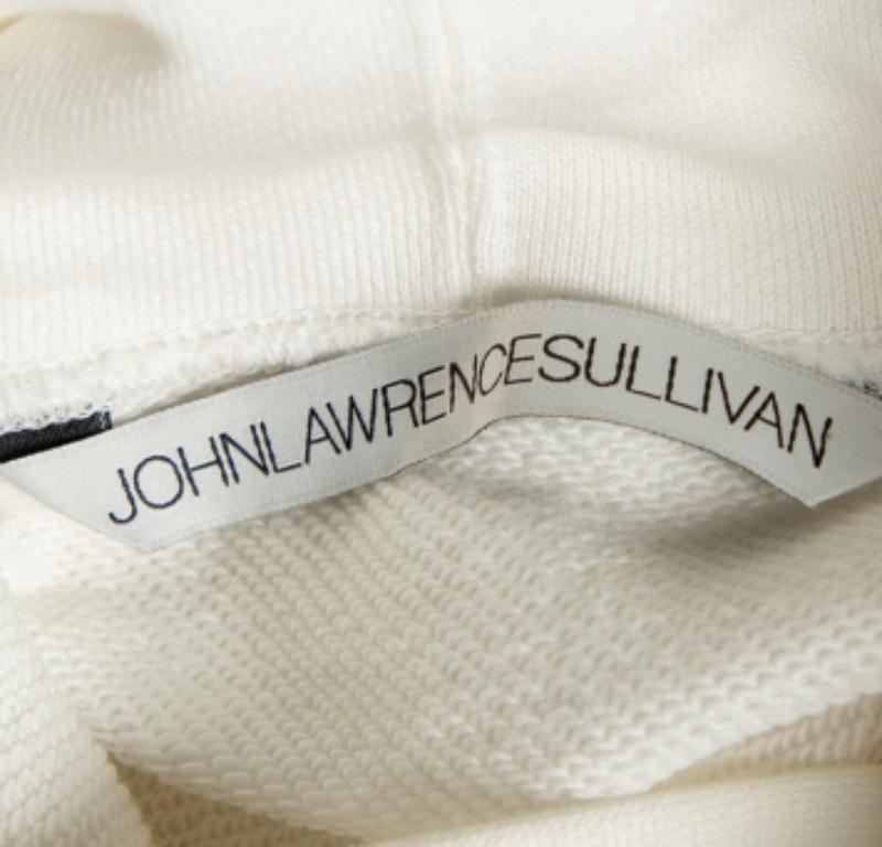 De los hombres Johnlawrencesullivan Sudadera blanca de algodón con cremallera L en venta