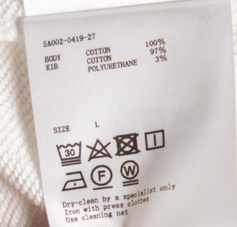 Johnlawrencesullivan Sudadera blanca de algodón con cremallera L en venta 2