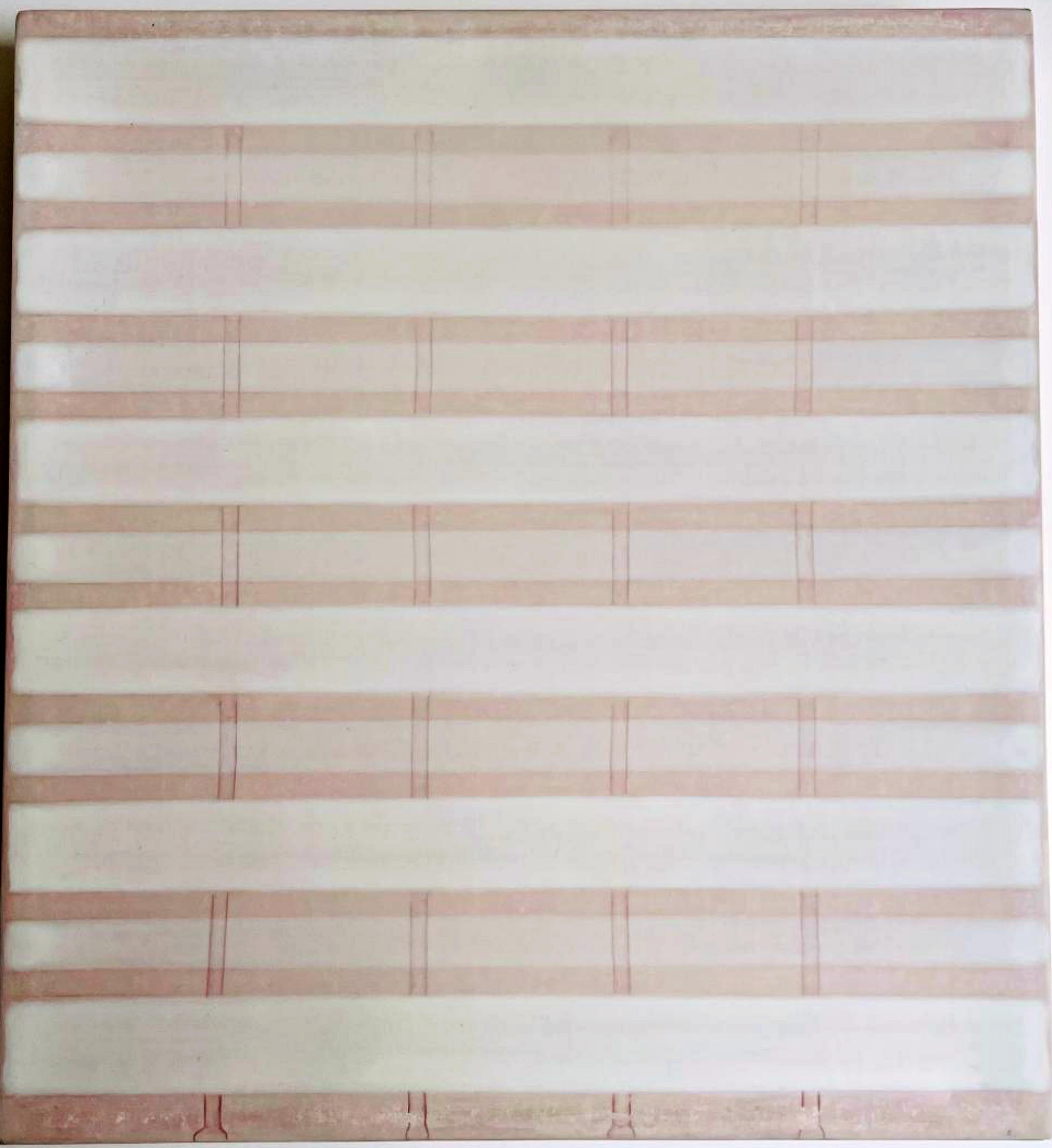 Deep Creek Seeps 10, Minimalist painting inspired by Agnes Martin New Mexico art - Mixed Media Art by Johnnie Winona Ross