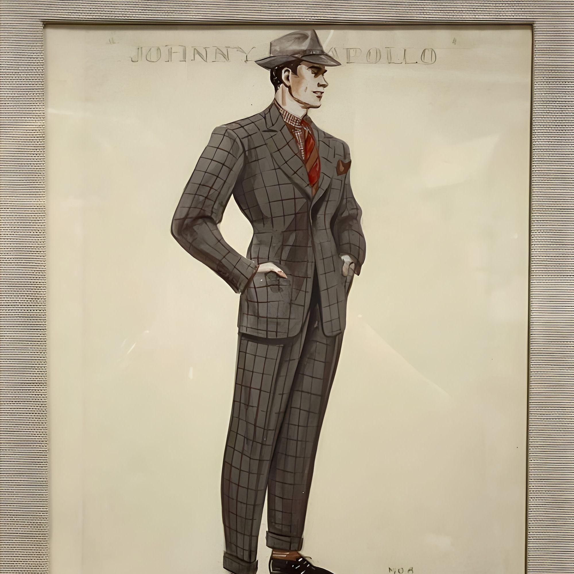 Johnny Apollo & Sabrina Costume Design Prints by Edith Head, Pair Excellent état - En vente à Van Nuys, CA