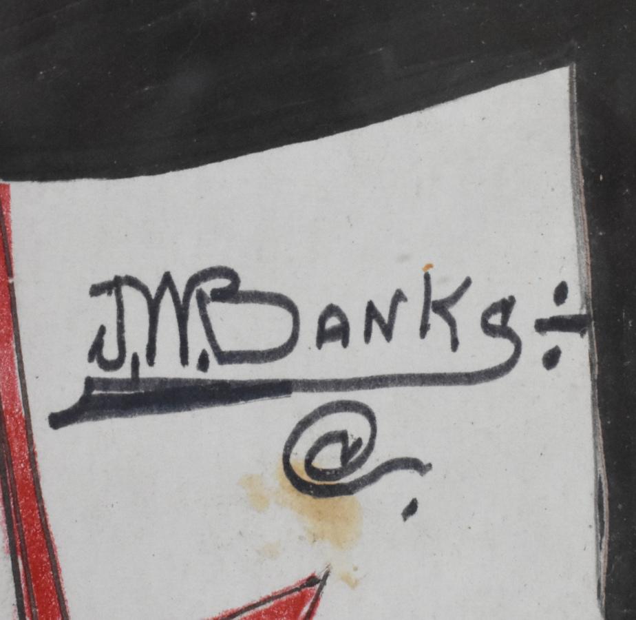 « HOME SWEET HOME » ART EN FOLK NOIR multimédia  JOHNNY BANKS (1912-1988) SAN ANT. - Impressionnisme Mixed Media Art par Johnny Banks