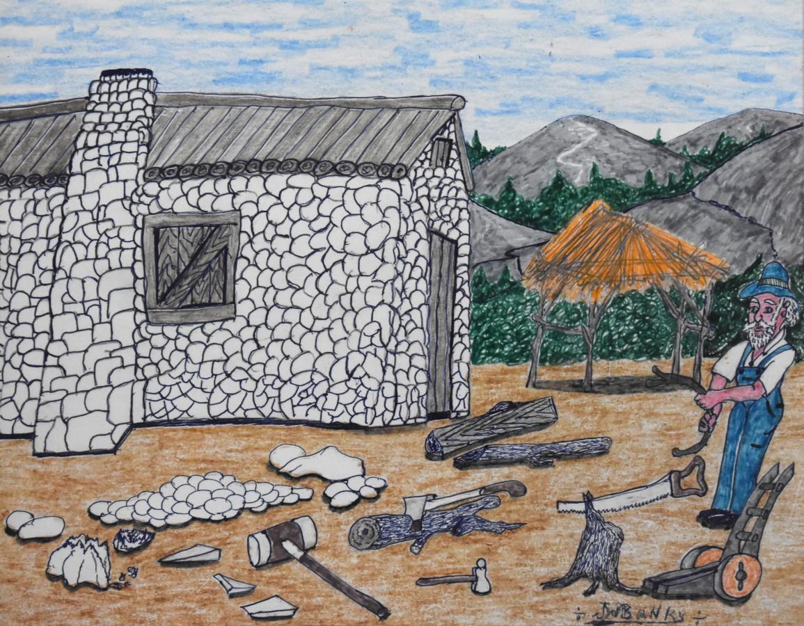 ohnny Banks
(1912-1988)
San Antonio Artist
Image Size: 11 x 14
Frame Size: 17.75 x 20.75
Medium: Multimedia on Paper
