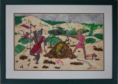 "The Sarari Hunt for the Man Eating Tiger " Texas Black Folk Artist Johnny Banks