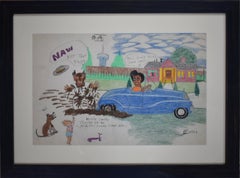 "Papá jugando en el barro" Artista de folk negro de San Antonio Texas Johnny Banks